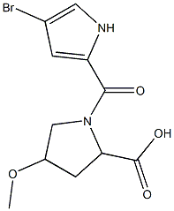 1-[(4-bromo-1H-pyrrol-2-yl)carbonyl]-4-methoxypyrrolidine-2-carboxylic acid Struktur