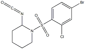 1-[(4-bromo-2-chlorobenzene)sulfonyl]-2-isocyanatopiperidine 化学構造式