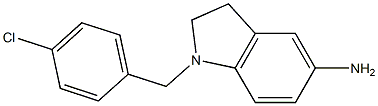 1-[(4-chlorophenyl)methyl]-2,3-dihydro-1H-indol-5-amine 结构式