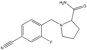 1-[(4-cyano-2-fluorophenyl)methyl]pyrrolidine-2-carboxamide 结构式