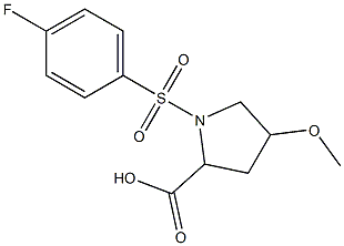 1-[(4-fluorobenzene)sulfonyl]-4-methoxypyrrolidine-2-carboxylic acid Struktur