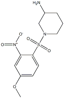 1-[(4-methoxy-2-nitrobenzene)sulfonyl]piperidin-3-amine,,结构式