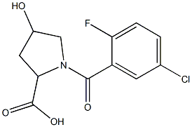 1-[(5-chloro-2-fluorophenyl)carbonyl]-4-hydroxypyrrolidine-2-carboxylic acid Struktur