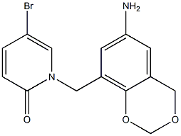 1-[(6-amino-2,4-dihydro-1,3-benzodioxin-8-yl)methyl]-5-bromo-1,2-dihydropyridin-2-one Structure