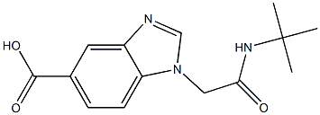 1-[(tert-butylcarbamoyl)methyl]-1H-1,3-benzodiazole-5-carboxylic acid Struktur