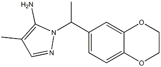 1-[1-(2,3-dihydro-1,4-benzodioxin-6-yl)ethyl]-4-methyl-1H-pyrazol-5-amine,,结构式