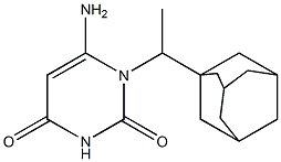 1-[1-(adamantan-1-yl)ethyl]-6-amino-1,2,3,4-tetrahydropyrimidine-2,4-dione 化学構造式