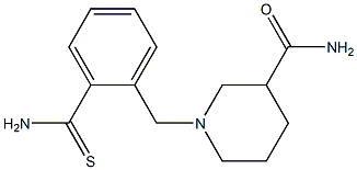 1-[2-(aminocarbonothioyl)benzyl]piperidine-3-carboxamide 化学構造式