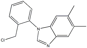 1-[2-(chloromethyl)phenyl]-5,6-dimethyl-1H-1,3-benzodiazole,,结构式