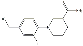 1-[2-fluoro-4-(hydroxymethyl)phenyl]piperidine-3-carboxamide Structure