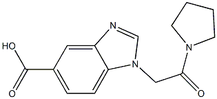 1-[2-oxo-2-(pyrrolidin-1-yl)ethyl]-1H-1,3-benzodiazole-5-carboxylic acid,,结构式