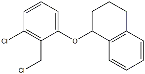 1-[3-chloro-2-(chloromethyl)phenoxy]-1,2,3,4-tetrahydronaphthalene 化学構造式