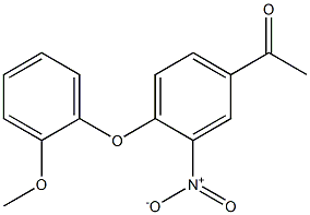 1-[4-(2-methoxyphenoxy)-3-nitrophenyl]ethan-1-one,,结构式