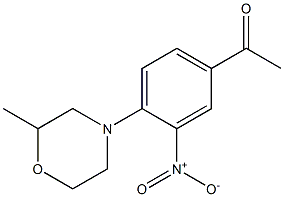 1-[4-(2-methylmorpholin-4-yl)-3-nitrophenyl]ethan-1-one 化学構造式