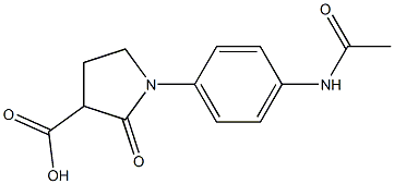 1-[4-(acetylamino)phenyl]-2-oxopyrrolidine-3-carboxylic acid Structure