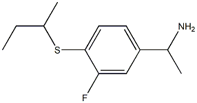1-[4-(butan-2-ylsulfanyl)-3-fluorophenyl]ethan-1-amine,,结构式