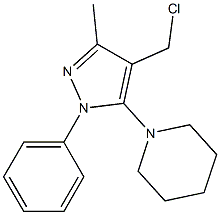 1-[4-(chloromethyl)-3-methyl-1-phenyl-1H-pyrazol-5-yl]piperidine,,结构式