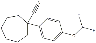 1-[4-(difluoromethoxy)phenyl]cycloheptane-1-carbonitrile Struktur