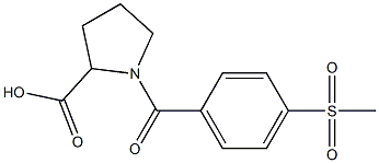 1-[4-(methylsulfonyl)benzoyl]pyrrolidine-2-carboxylic acid,,结构式