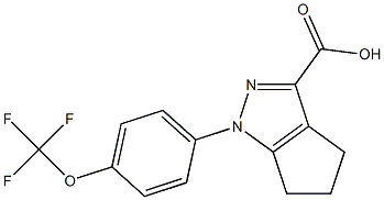 1-[4-(trifluoromethoxy)phenyl]-1,4,5,6-tetrahydrocyclopenta[c]pyrazole-3-carboxylic acid,,结构式