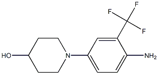 1-[4-amino-3-(trifluoromethyl)phenyl]piperidin-4-ol 化学構造式