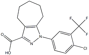 1-[4-chloro-3-(trifluoromethyl)phenyl]-1,4,5,6,7,8-hexahydrocyclohepta[c]pyrazole-3-carboxylic acid,,结构式
