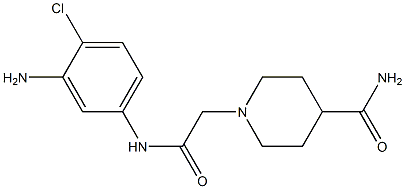 1-{[(3-amino-4-chlorophenyl)carbamoyl]methyl}piperidine-4-carboxamide 结构式