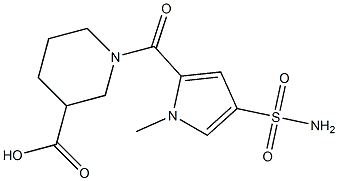 1-{[4-(aminosulfonyl)-1-methyl-1H-pyrrol-2-yl]carbonyl}piperidine-3-carboxylic acid Structure