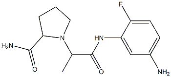 1-{1-[(5-amino-2-fluorophenyl)carbamoyl]ethyl}pyrrolidine-2-carboxamide 结构式