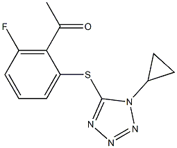 1-{2-[(1-cyclopropyl-1H-1,2,3,4-tetrazol-5-yl)sulfanyl]-6-fluorophenyl}ethan-1-one Structure