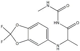 1-{2-[(2,2-difluoro-2H-1,3-benzodioxol-5-yl)amino]propanoyl}-3-methylurea,,结构式