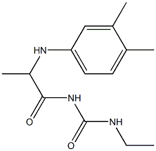 1-{2-[(3,4-dimethylphenyl)amino]propanoyl}-3-ethylurea,,结构式