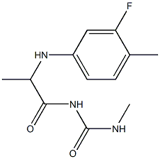 1-{2-[(3-fluoro-4-methylphenyl)amino]propanoyl}-3-methylurea Structure