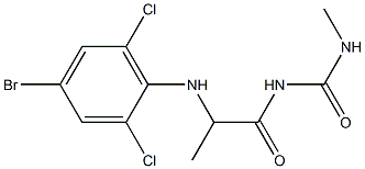 1-{2-[(4-bromo-2,6-dichlorophenyl)amino]propanoyl}-3-methylurea,,结构式