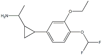 1-{2-[4-(difluoromethoxy)-3-ethoxyphenyl]cyclopropyl}ethan-1-amine 结构式