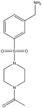 1-{3-[(4-acetylpiperazin-1-yl)sulfonyl]phenyl}methanamine,,结构式