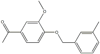 1-{3-methoxy-4-[(3-methylphenyl)methoxy]phenyl}ethan-1-one Struktur