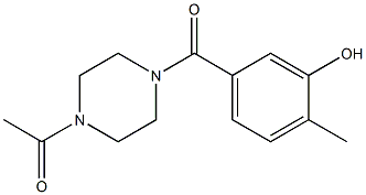 1-{4-[(3-hydroxy-4-methylphenyl)carbonyl]piperazin-1-yl}ethan-1-one 结构式