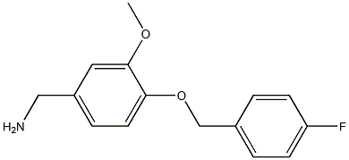 1-{4-[(4-fluorobenzyl)oxy]-3-methoxyphenyl}methanamine 化学構造式