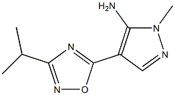 1-methyl-4-[3-(propan-2-yl)-1,2,4-oxadiazol-5-yl]-1H-pyrazol-5-amine,,结构式