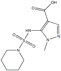 1-methyl-5-[(piperidine-1-sulfonyl)amino]-1H-pyrazole-4-carboxylic acid 化学構造式