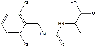 2-({[(2,6-dichlorophenyl)methyl]carbamoyl}amino)propanoic acid 化学構造式