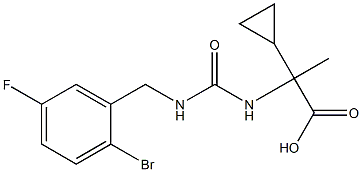 2-({[(2-bromo-5-fluorophenyl)methyl]carbamoyl}amino)-2-cyclopropylpropanoic acid,,结构式