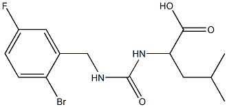 2-({[(2-bromo-5-fluorophenyl)methyl]carbamoyl}amino)-4-methylpentanoic acid,,结构式