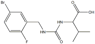 2-({[(5-bromo-2-fluorophenyl)methyl]carbamoyl}amino)-3-methylbutanoic acid,,结构式