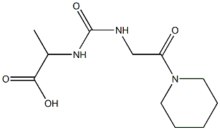 2-({[2-oxo-2-(piperidin-1-yl)ethyl]carbamoyl}amino)propanoic acid,,结构式