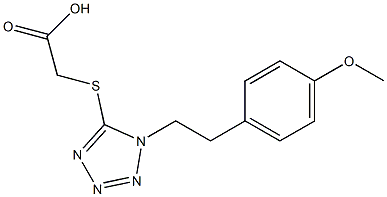 2-({1-[2-(4-methoxyphenyl)ethyl]-1H-1,2,3,4-tetrazol-5-yl}sulfanyl)acetic acid,,结构式