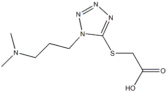 2-({1-[3-(dimethylamino)propyl]-1H-1,2,3,4-tetrazol-5-yl}sulfanyl)acetic acid,,结构式