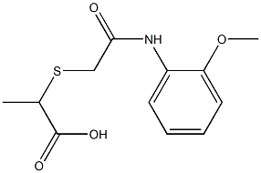 2-({2-[(2-methoxyphenyl)amino]-2-oxoethyl}thio)propanoic acid 化学構造式