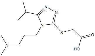 2-({4-[3-(dimethylamino)propyl]-5-(propan-2-yl)-4H-1,2,4-triazol-3-yl}sulfanyl)acetic acid 化学構造式